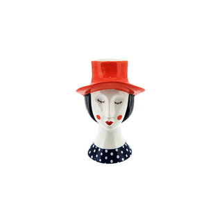 Planter - Lady with Hat - 9.2x8.6x14.3cm