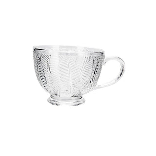 Glass Milk Cup Leaf - 11.5x11.5x8.5cm