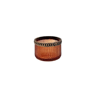 Candle Holder - Antique Style Round-shape Red - 6.5x4cm