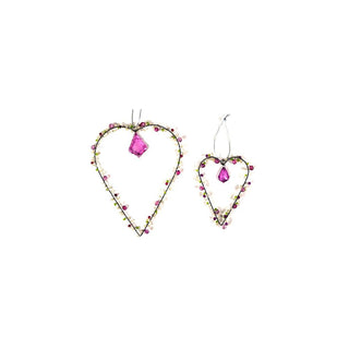 Heart with beads decor set of 2 decorative home detail  All Seasons Homeware.