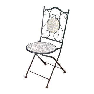Mosaic Chair Metal For OD151608T - Black & White - 38x46x90cm