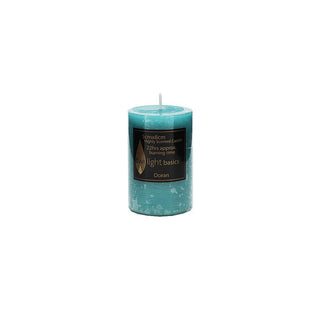 Basic pillar candle Ocean scented 5 x 8cm smooth classic finish  All Seasons Homeware.
