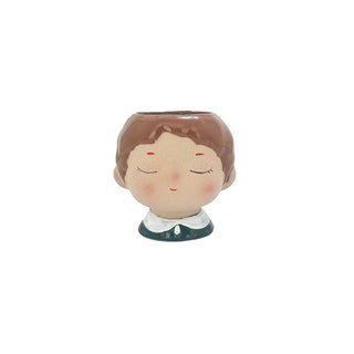 Pot - Girl Head Red - 12.3x11.2x12cm
