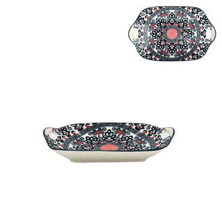 Turkish Style Plate - Dark Blue Red - 11 Inch