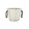 Wooden Planter White - 17x17x13cm