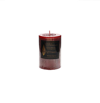 Basic pillar candle Winterberry scented 5 x 8cm smooth classic finish  All Seasons Homeware.