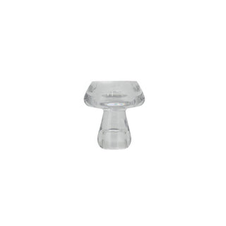 Glass Candle Holder - Clear - 7.5x6.6cm