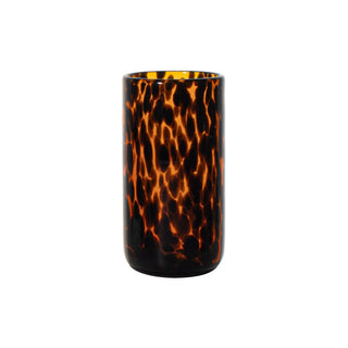 Glass Highball Black Dots Amber - 15.4x7.8cm