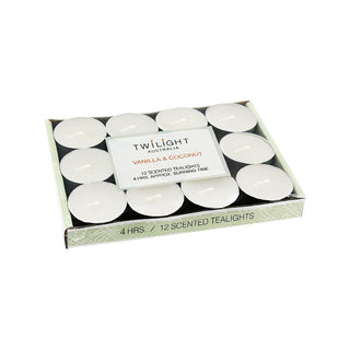 Tealight Candle - Vanilla Coconut - 4 Hours 12 Pack