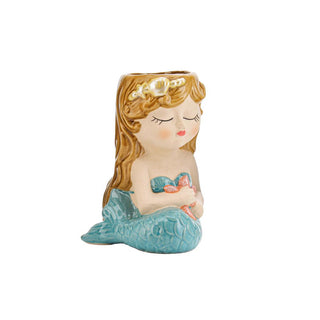 Mermaid Pot - 13.4x13.3x17.7cm - Blue