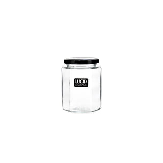 Glass Jar Hex with Lid - 280ml