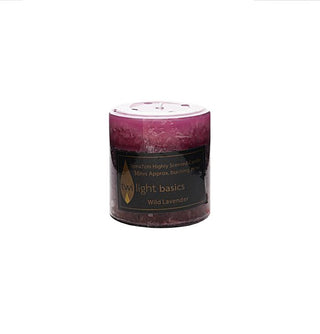 Basic pillar candle Wild Lavender scented 7 x 7.5cm smooth classic finish  All Seasons Homeware.