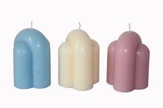 Scented Candle - GEO Pillar - 3 Color Assorted - 8x8x10cm