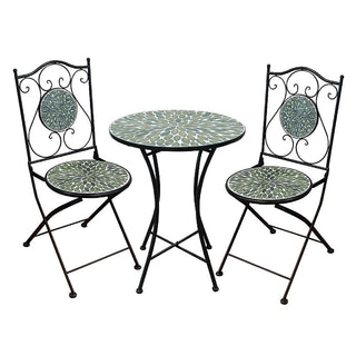 Mosaic Table & 2 Chairs Set - Mixed Color Floral