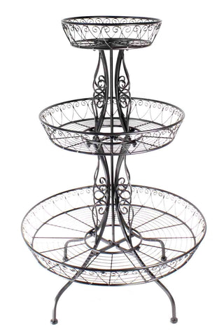 Planter Stand 3 Tiers Matte Black
