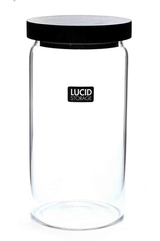 Glass Jar Black Lid - 1300ml