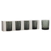 Glass Dof - Set of 4 - Grey - 8x9.5cm