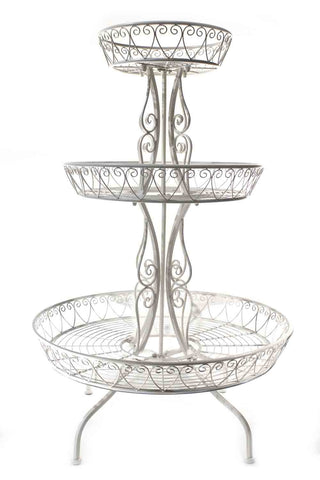 Planter Stand 3 Tiers Cream White