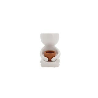 Pot Figure - White - 7.8x9.5x12cmH
