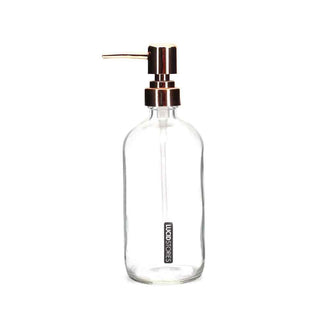 Glass Bottle Rose Gold Sil Lid - 500ml