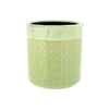 Planter Round - Lime Green with Diamond Pattern - Large - 15.5x16.5cm
