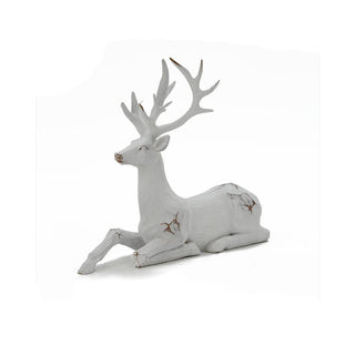 Deco Crouching Deer - White - 22.5x8x20cm
