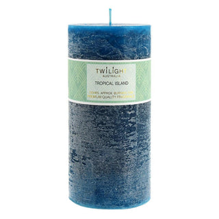 Twilight Frosted Pillar Candle - Tropical lsland - 8.8x18.5cm