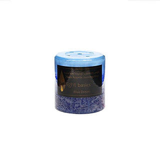 Basic pillar candle Blue Dream scented 7 x 7.5cm smooth classic finish  All Seasons Homeware.