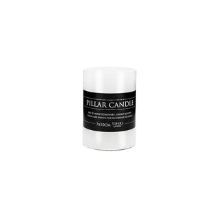 Flat top pillar candle white unscented 7 x 10cm smooth classic finish  All Seasons Homeware.