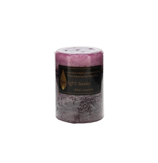 Basic pillar candle Wild Lavender scented 7 x 10cm smooth classic finish  All Seasons Homeware.