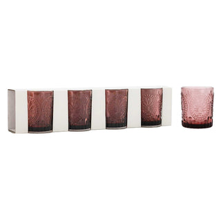Glass Dof - Set of 4 - Purple - 8x9.5cm