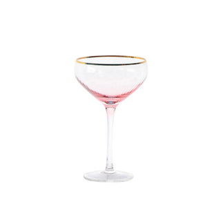 Glass Martin Pink Tone & Gold Rim - 18x11.5cm