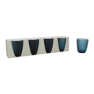 Glass Dof - Set of 4 - Blue - 8x10cm